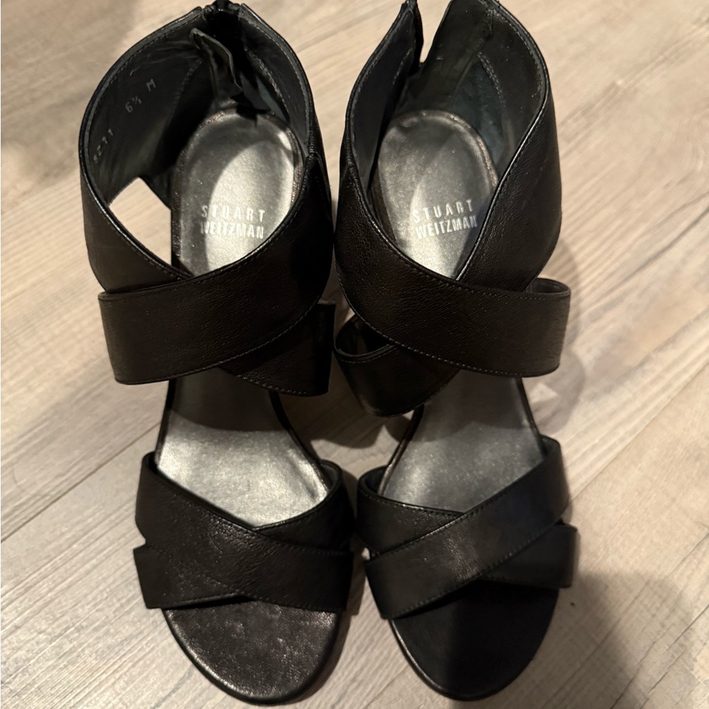 Stuart Weitzman Black Strappy Heels - Picture 3 of 6